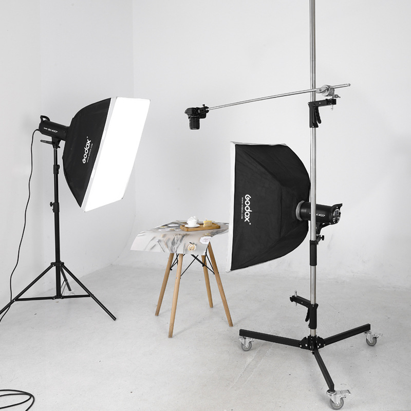 Stojan na svetlo s rukoväťou pištoľou, nerezová oceľ, nosnosť 2–5 kg, multifunkčný stojan pre fotografovanie a živé vysielanie