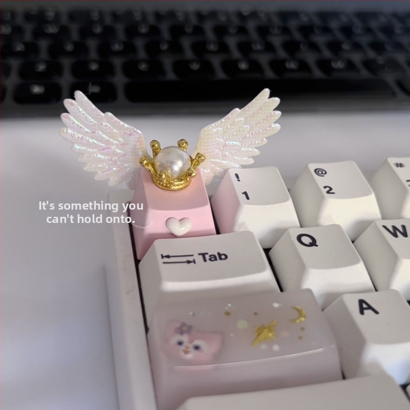 Kľúčová krytka pre mechanickú klávesnicu – numerická klávesnica, krížový tvar, motív anjelských krídel, káblové pripojenie, bez podsvietenia