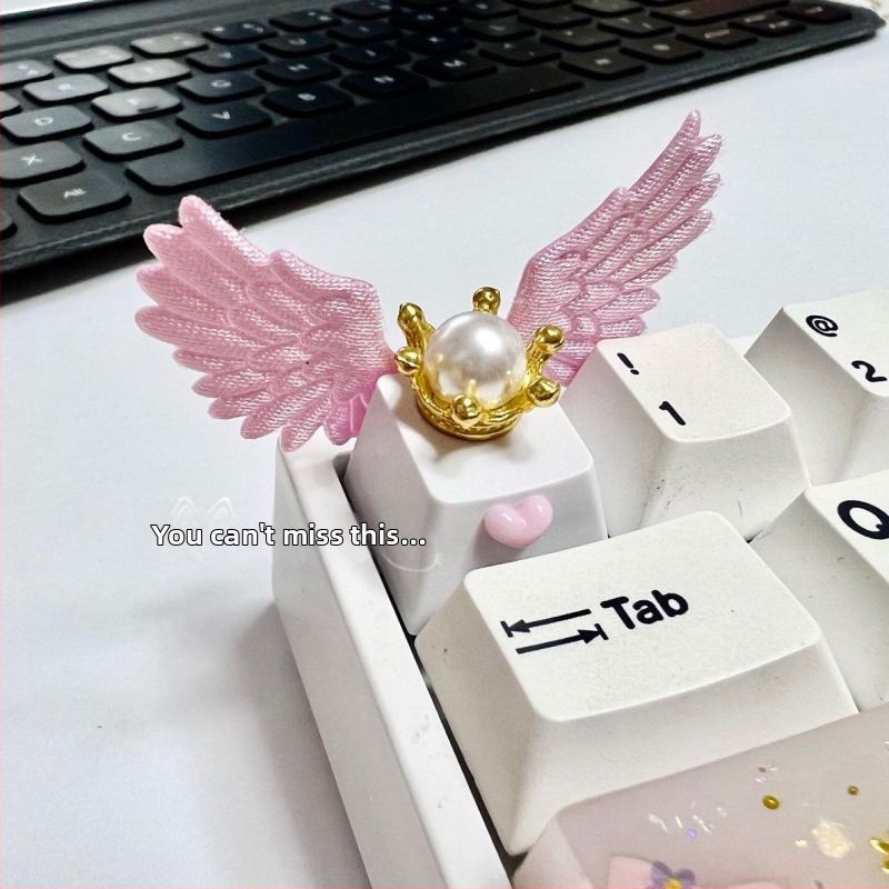 Kľúčová krytka pre mechanickú klávesnicu – numerická klávesnica, krížový tvar, motív anjelských krídel, káblové pripojenie, bez podsvietenia