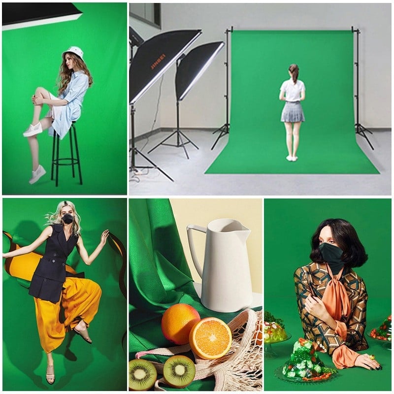 Studijos fotografavimui foninis audinys – žalias ekranas Light and Shadow