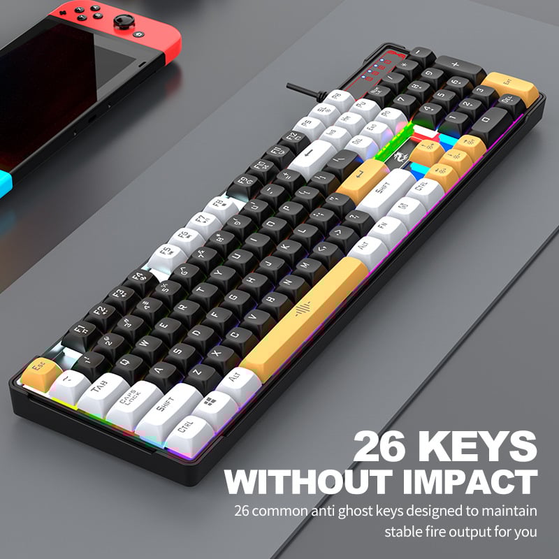 Mechanická klávesnica, káblové USB pripojenie, 104 kláves, RGB podsvietenie, vodotesná