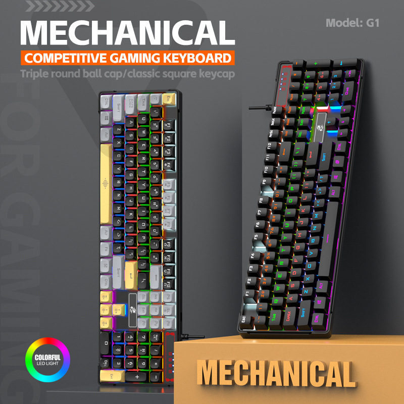 Mechanická klávesnica, káblové USB pripojenie, 104 kláves, RGB podsvietenie, vodotesná