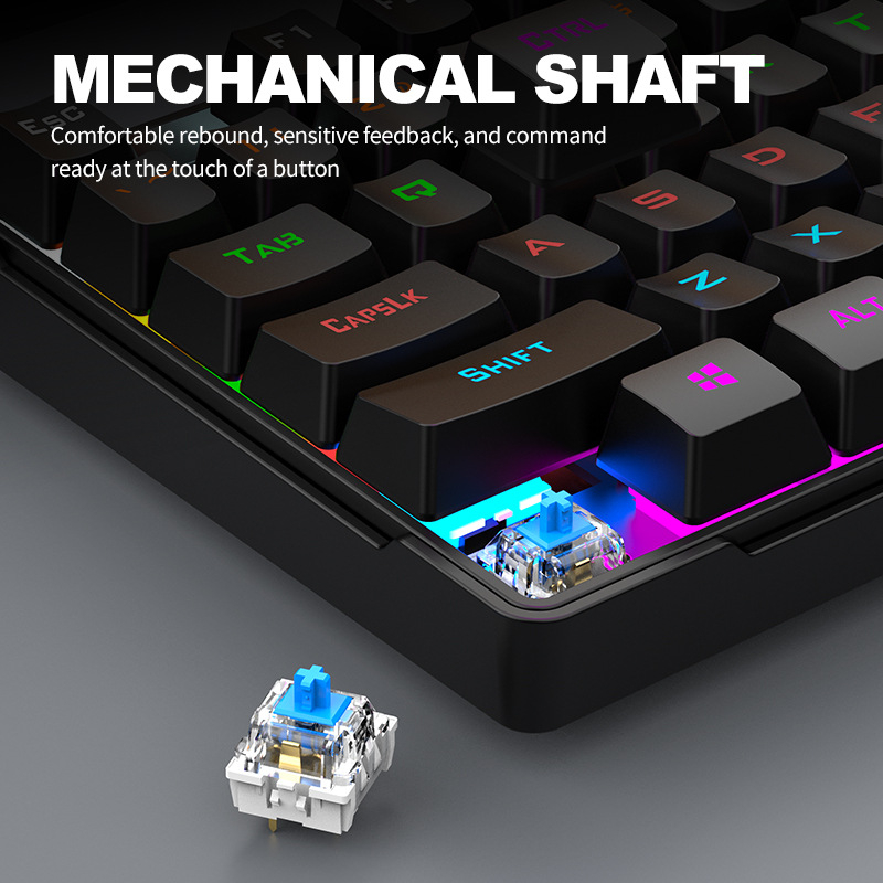 Mechanická klávesnica, káblové USB pripojenie, 104 kláves, RGB podsvietenie, vodotesná