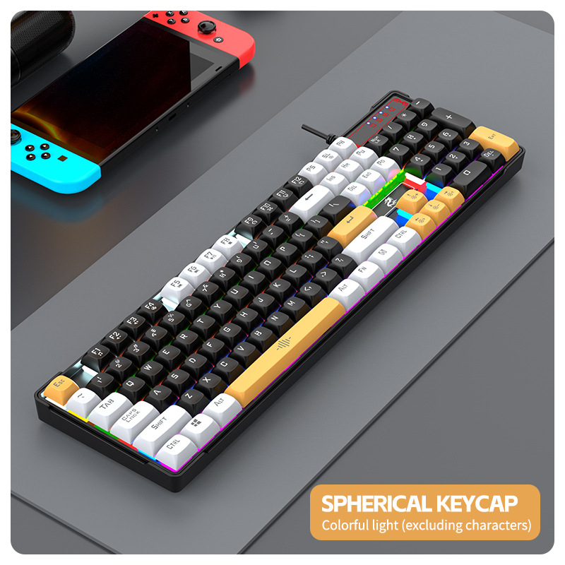 Mechanická klávesnica, káblové USB pripojenie, 104 kláves, RGB podsvietenie, vodotesná