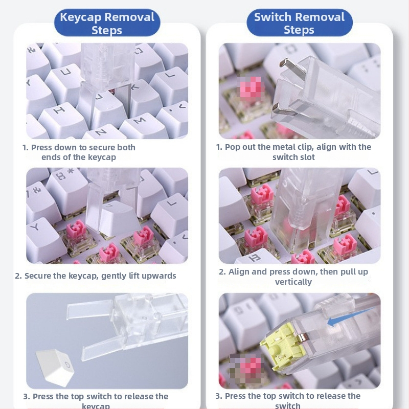 2-u-1 alat za vađenje osovine i tipki za mehaničku tipkovnicu — CIY klip za osovinu, alat za uklanjanje kapica s hot-swappingom