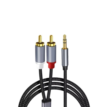 Audio kabel 3.5mm na 2RCA, zlatnog pozlaćeno bakreno jezgro, gole bakrene vodiče, za digitalne uređaje