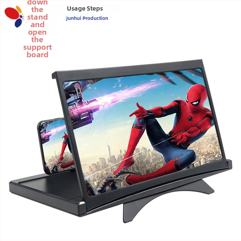 Povećalo zaslona za mobitel sa sklopivim držačem — 3D povećanje, anti-plavo svjetlo, akrilna leća, HD jasnoća