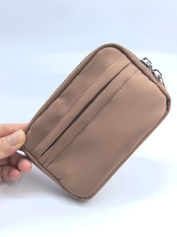 Novčanik s dvostrukim zatvaračem – držač kartica, torbica za ključeve, najlon, jednobojna, gradski minimalizam, unisex (Proljeće 2025)