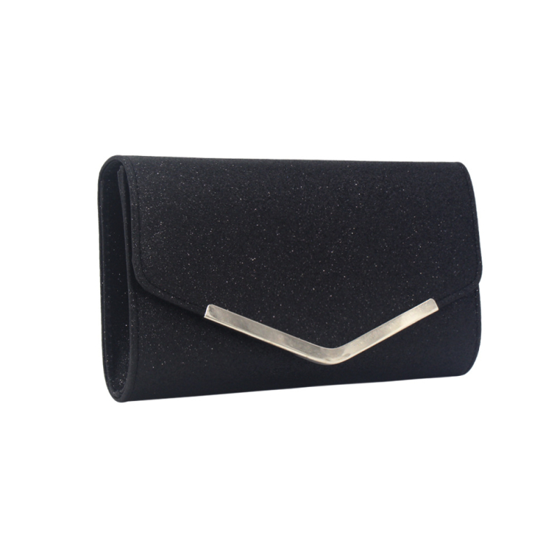 Geantă de seară cu lanț PVC, formă orizontală pătrată, închidere magnetică, căptușeală poliester, buzunar pentru ID