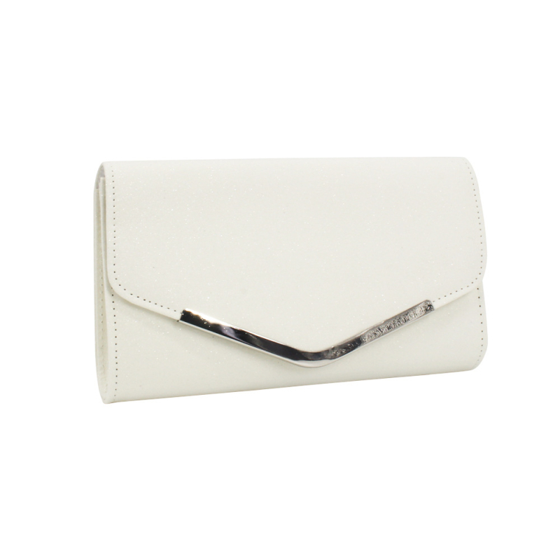 Geantă de seară cu lanț PVC, formă orizontală pătrată, închidere magnetică, căptușeală poliester, buzunar pentru ID