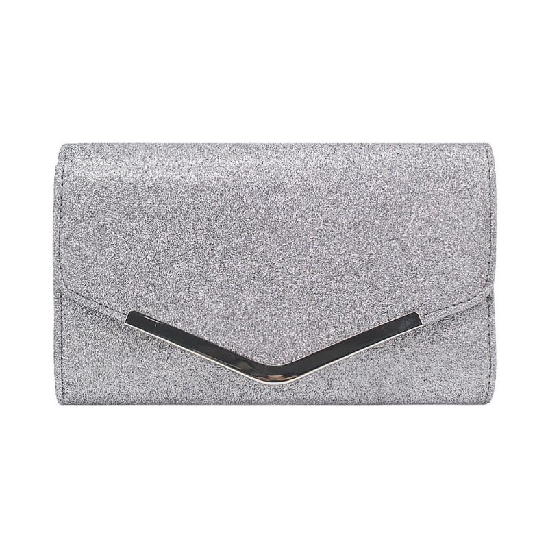 Geantă de seară cu lanț PVC, formă orizontală pătrată, închidere magnetică, căptușeală poliester, buzunar pentru ID