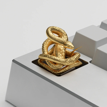 Capă metalică pentru taste pentru tastatură, tijă cruciformă, model Totem, design artă de nișă — Cadou de Anul Nou