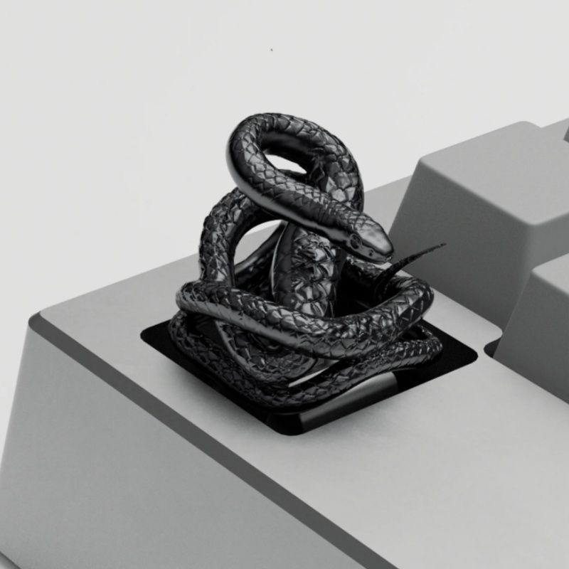 Capă metalică pentru taste pentru tastatură, tijă cruciformă, model Totem, design artă de nișă — Cadou de Anul Nou