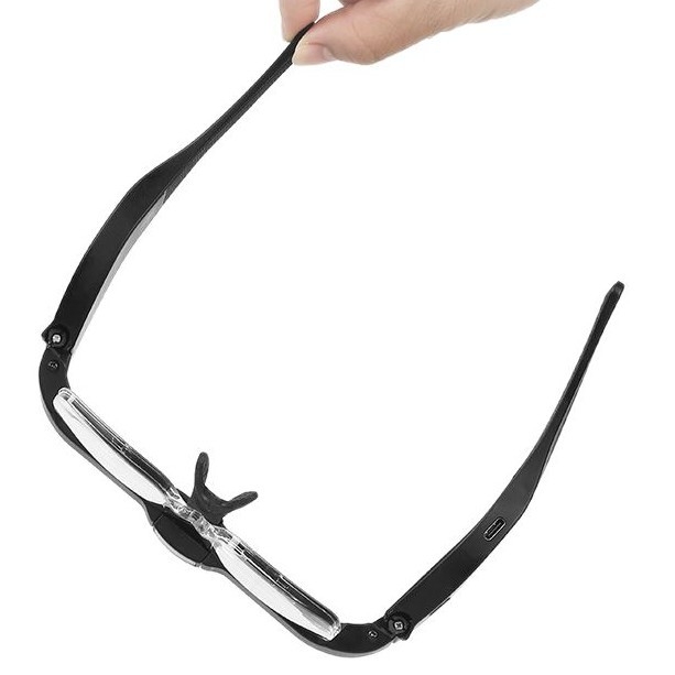 Sun Fire ochelari lupă pentru citit cu iluminare, USB reîncărcabil, 5 lentile cu măriri (0.75x, 1.25x, 2x, 3x, 4x) pentru citit, lucru manual și reparații ale dispozitivelor