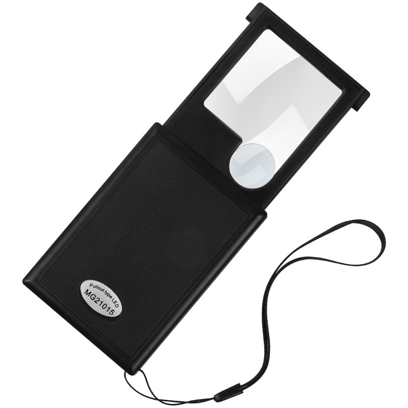 Sun fire kihúzható kézi olvasó nagyító LED világítással, 3x/6x nagyítás, idős korosztálynak, utazáshoz könnyen hordozható, modell 21015