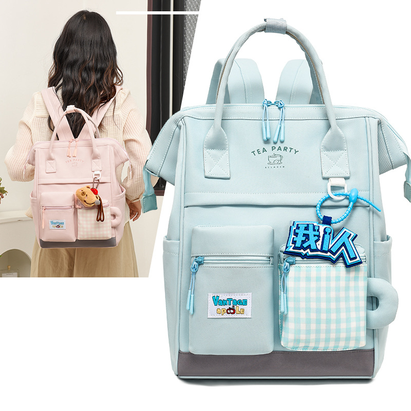 Női nylon hátizsák, kapacitás 20-35L, 14 hüvelykes laptophoz, légáteresztő, görbe vállpántok