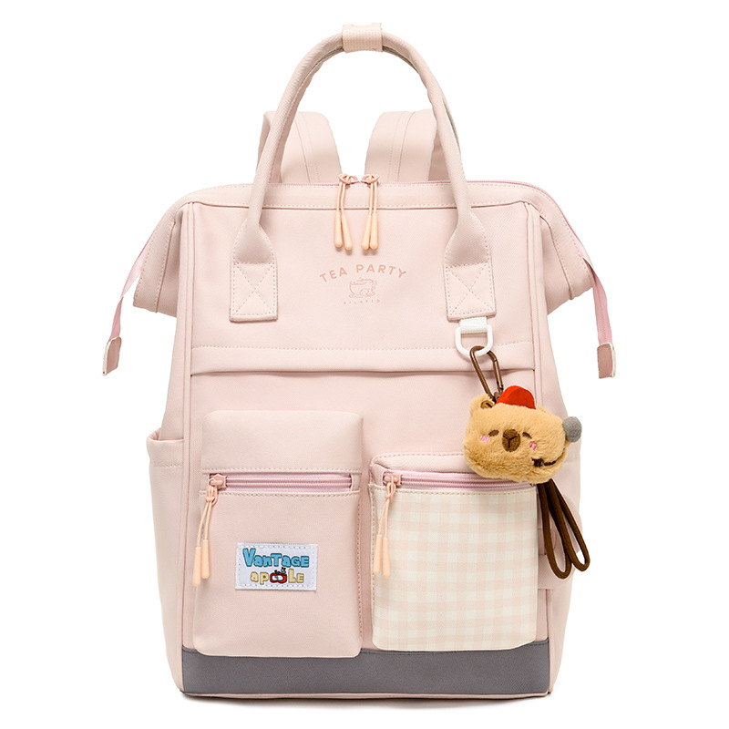 Női nylon hátizsák, kapacitás 20-35L, 14 hüvelykes laptophoz, légáteresztő, görbe vállpántok