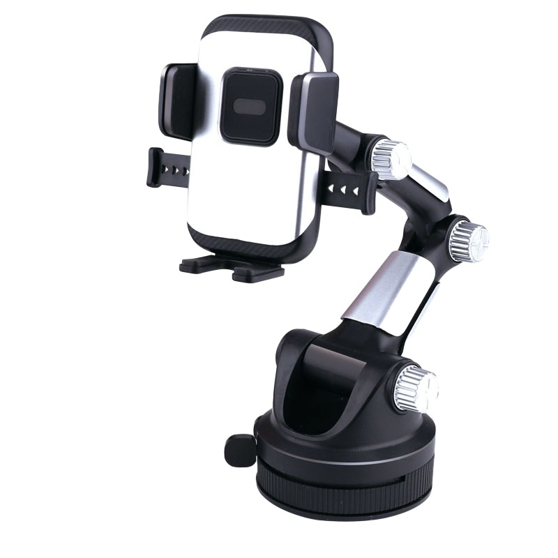 Suport auto pentru telefon cu mecanism rotativ, ventuză mare, compatibil cu bordul și parbrizul, aliaj, universal