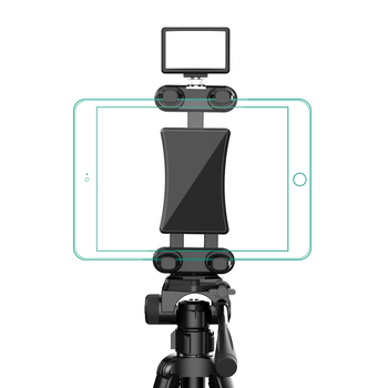 GS-693B Suport clip pentru telefon, extensie dublă, ABS, universal pentru telefoane și tablete, compatibil cu trepied pentru iPad