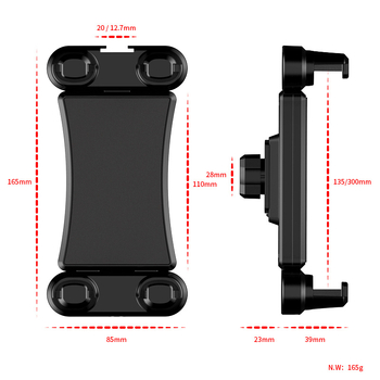 GS-693B Suport clip pentru telefon, extensie dublă, ABS, universal pentru telefoane și tablete, compatibil cu trepied pentru iPad