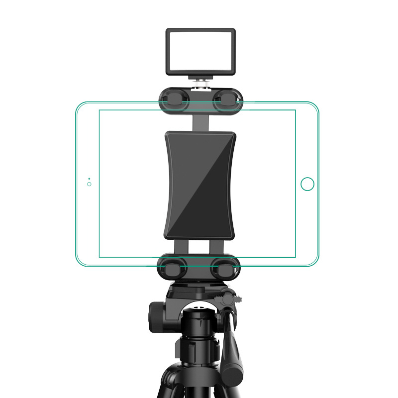 GS-693B Suport clip pentru telefon, extensie dublă, ABS, universal pentru telefoane și tablete, compatibil cu trepied pentru iPad