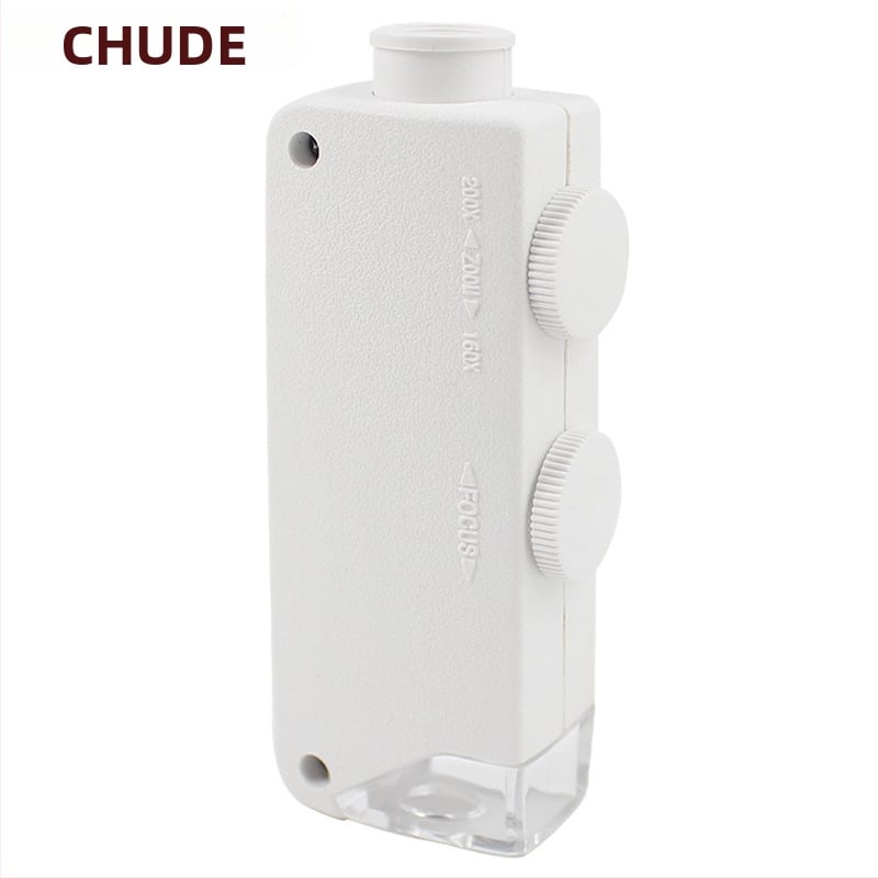 Lupă de mărire portabilă cu LED, mărire 160–200x, modelul 10081-1A, corp din plastic, lentilă din sticlă opticǎ