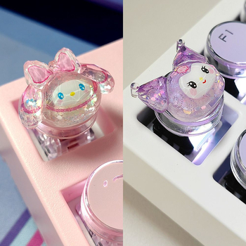 Sada krytov pre numerickú klávesnicu pre mechanickú klávesnicu – priehľadný krištálový dizajn s bodovým motívom, káblové pripojenie, bez podsvietenia