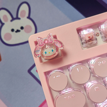 Sada krytov pre numerickú klávesnicu pre mechanickú klávesnicu – priehľadný krištálový dizajn s bodovým motívom, káblové pripojenie, bez podsvietenia