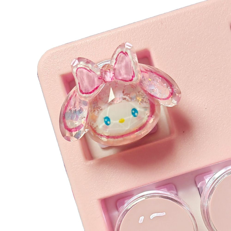 Sada krytov pre numerickú klávesnicu pre mechanickú klávesnicu – priehľadný krištálový dizajn s bodovým motívom, káblové pripojenie, bez podsvietenia