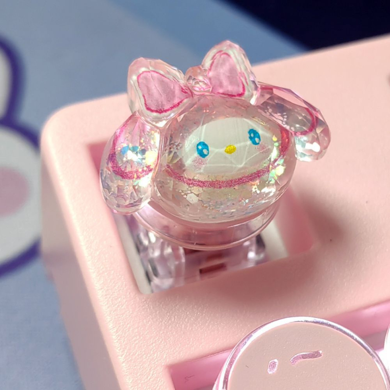 Sada krytov pre numerickú klávesnicu pre mechanickú klávesnicu – priehľadný krištálový dizajn s bodovým motívom, káblové pripojenie, bez podsvietenia