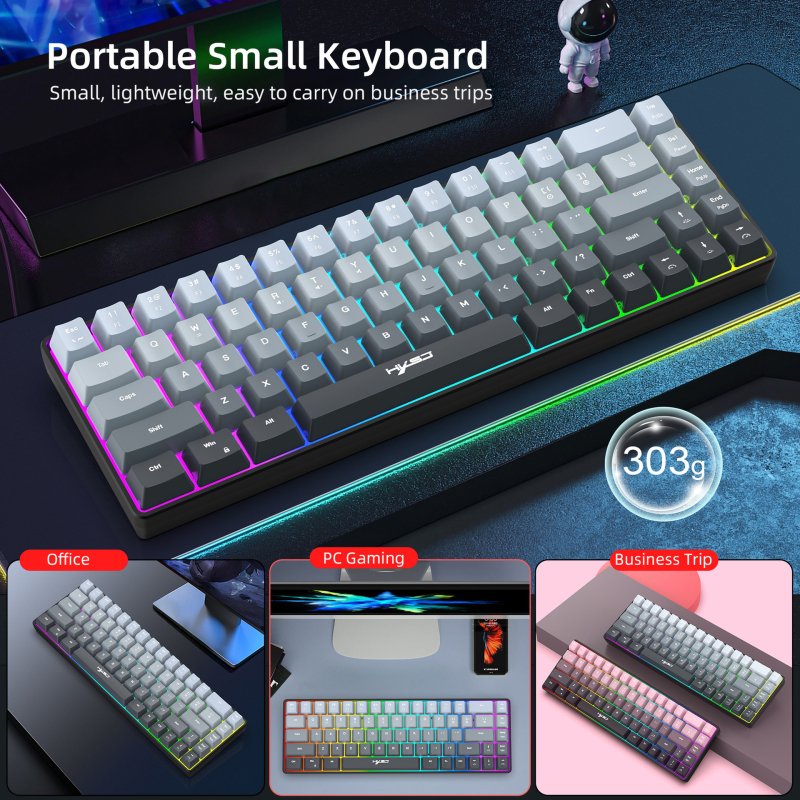 Gaming tipkovnica s 68 tipkama, žično membranska, RGB pozadinsko osvjetljenje, kabel duljine 1,7 m
