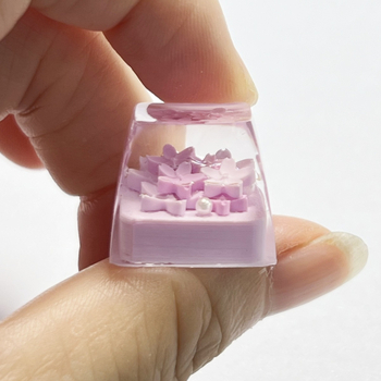 Caurspīdīga ķiršu ziedu atslēgas vāciņa, rokdarbs, saderīga ar krustsviras mehānisko tastatūru, bezvadu, logotipa drukāšana iespējama, modelis 89h, zīmols Kk-cokio, 1 gab.