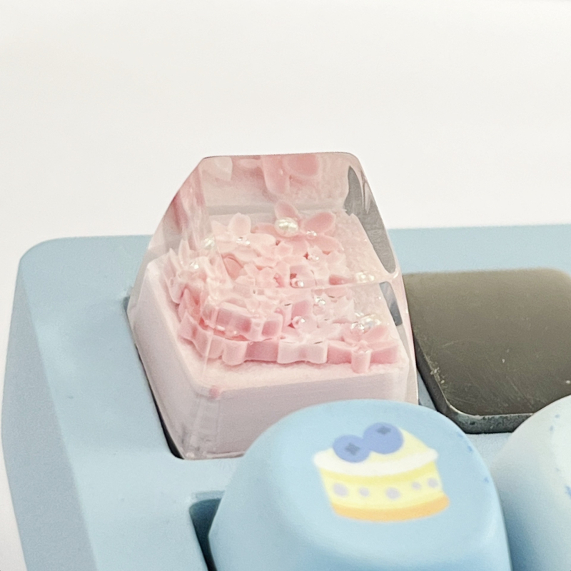 Caurspīdīga ķiršu ziedu atslēgas vāciņa, rokdarbs, saderīga ar krustsviras mehānisko tastatūru, bezvadu, logotipa drukāšana iespējama, modelis 89h, zīmols Kk-cokio, 1 gab.