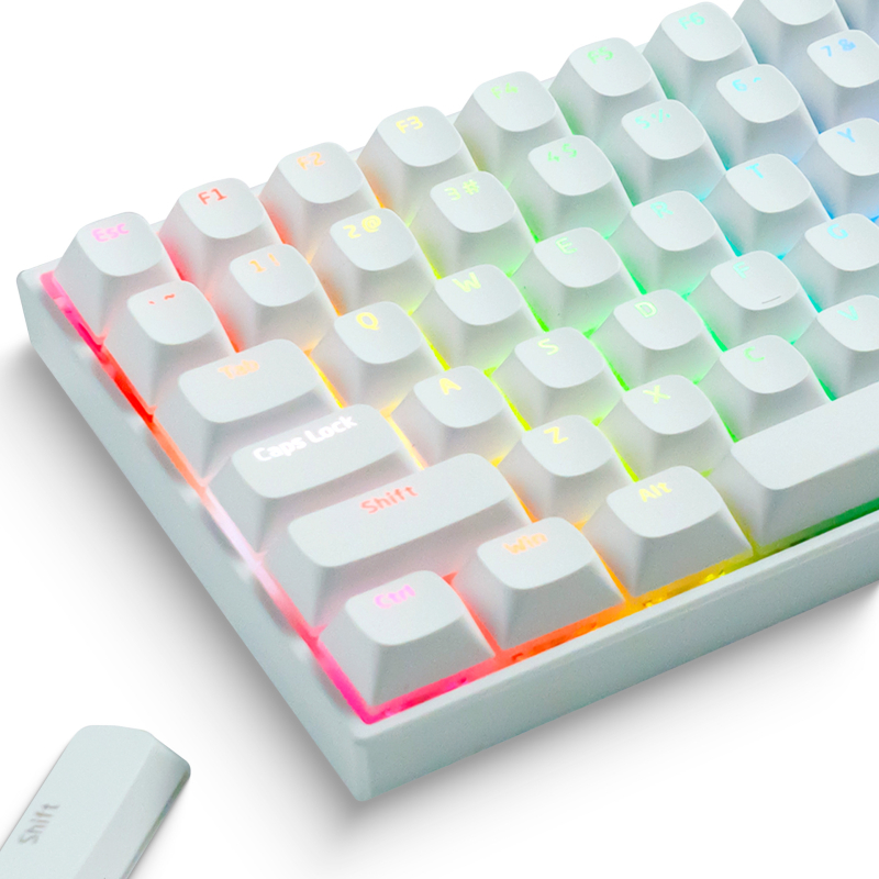 Set kapica za tipke s Pudding profilom, prozirne, dvostruko ubrizgane PC+PBT s ugraviranim znakovima (118 tipki, niski profil)