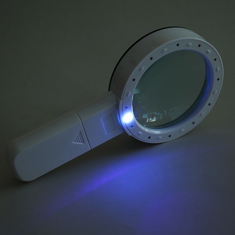 Lupa de mână cu LED, 30x mărire, sticlă optic dublu strat HD, pentru citire și identificare a bijuteriilor