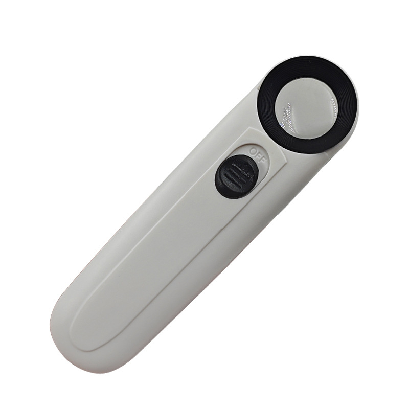 Lupa de bijuterii 40x, manuală, iluminare LED dublă, corp din plastic cu lentilă acrilică, model 6B-1B