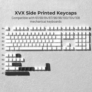 Set de keycaps pentru tastatură mecanică, material PBT, compatibil cross-axis, 132 chei, personalizare disponibilă