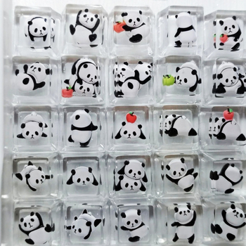 KK-Cokio XM001 rokdarbs rezinā panda taustiņa vāciņš Cross-shaft mehāniskajai tastatūrai ar izdrukātu logotipu