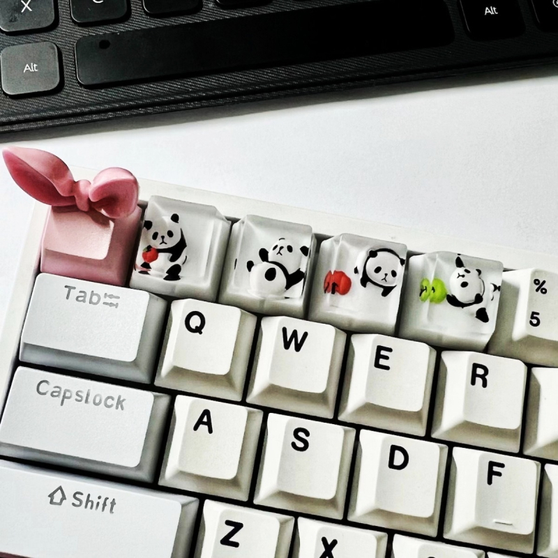 KK-Cokio XM001 rokdarbs rezinā panda taustiņa vāciņš Cross-shaft mehāniskajai tastatūrai ar izdrukātu logotipu