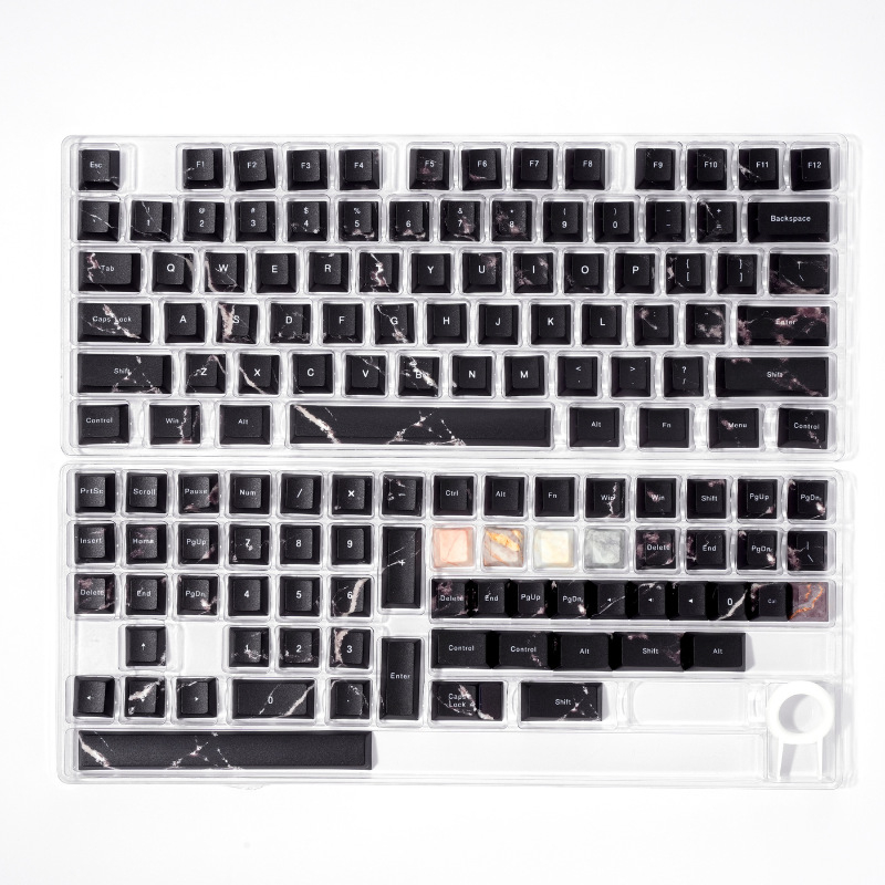 Set capace Marble 3.0 Autumn Scene, 130 taste, PBT transparent, sublimare + imprimare UV, în cutie