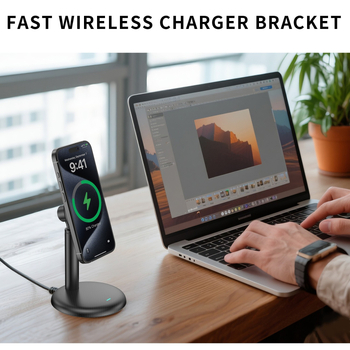 Βάση γραφείου για κινητό με μαγνητική ασύρματη φόρτιση, PD 15W, 9V1.67A, μοντέλο KCV26