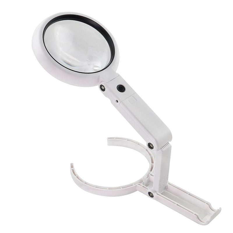 Sklopiva ručna lupa s 8 LED, USB napajanje, 10x povećanje, HD čitanje
