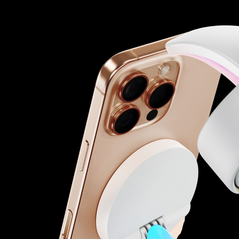 Φωτιστικό σεληνόφωτο με ασύρματη φόρτιση – διακοσμητικό νυχτερινό φως κομοδίνου, αλλάζει χρώματα, προσαρμόσιμο (Μοντέλο JILV, 15W QC3.0)