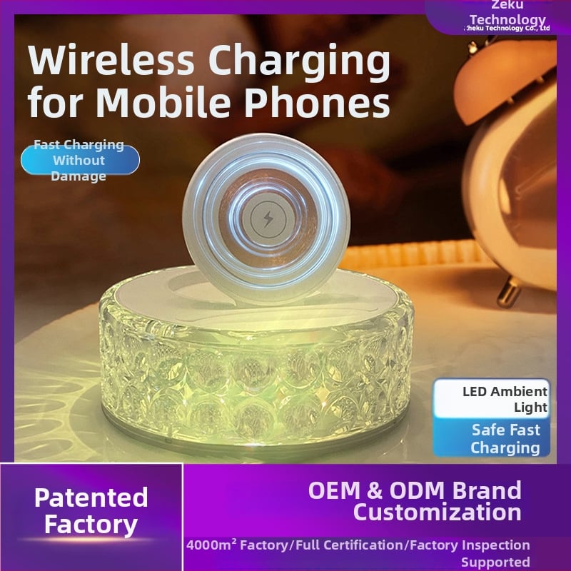 Ασύρματος σταθερός φορτιστής για κινητό με QC3.0 γρήγορη φόρτιση, 15W έξοδος, 3A ρεύμα, Συμβατό με Quick Charge, Διαθέσιμο προσαρμοσμένο λογότυπο