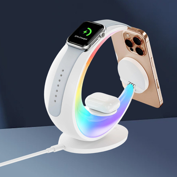 Λυχνία σελήνης με ασύρματο φορτιστή QC 3.0, νυχτερινό φωτιστικό κομοδίνης με αλλαγή χρωμάτων, έξοδος 15W, συνολική ισχύς 23W