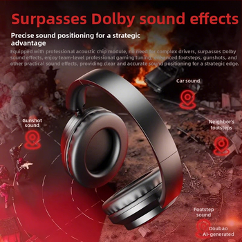 Ασύρματο Bluetooth κράνος για το κεφάλι — Bluetooth 5.4, εμβέλεια 15 μ., μπαταρία άνω των 8 ωρών, IPX5, χαμηλή καθυστέρηση για esports, στερεοφωνικός ήχος