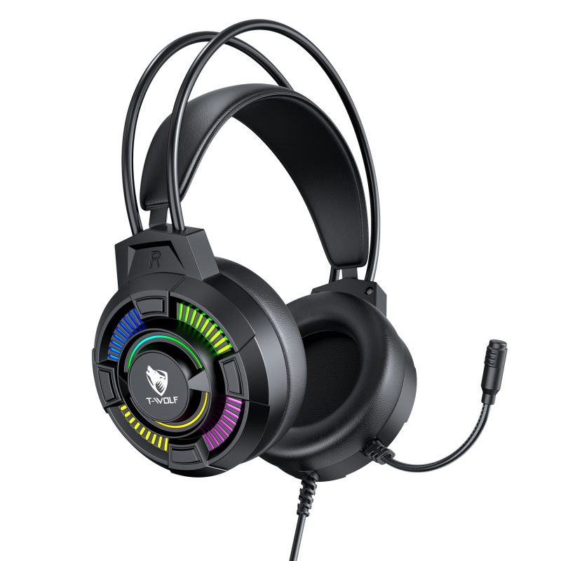 T-WOLF H140 vezetékes gaming headset mikrofonnal, 3,5 mm csatlakozó, 290 g