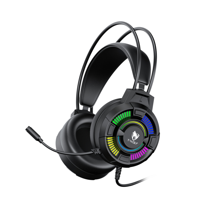 T-WOLF H140 vezetékes gaming headset mikrofonnal, 3,5 mm csatlakozó, 290 g