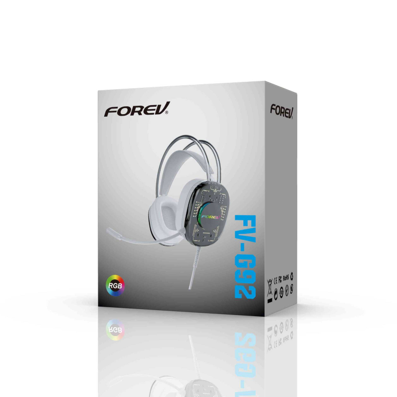 FOREV FV-G92 USB ενσύρματα ακουστικά για παιχνίδια, 7.1 καναλιών, πάνω στο κεφάλι, με μικρόφωνο