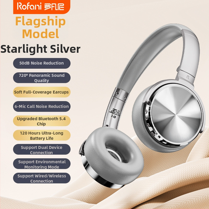 Headset s potlačením šumu, Bluetooth 5.4, dosah 10 m, stereo, výdrž 4–8 h